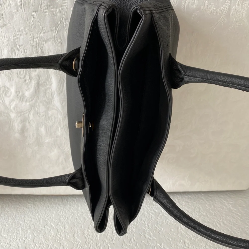 chanel black CC executive tote
